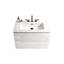 Bassin en céramique blanc brillant de style moderne pour la salle de bain - Trois trous pré-percés pour un lavabo, facile à nettoyer et attrayant, 3