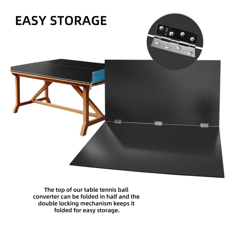 Plateau de tennis de table moyen pliable, Noir, H 0,48 po x l 84 po x P 48 po