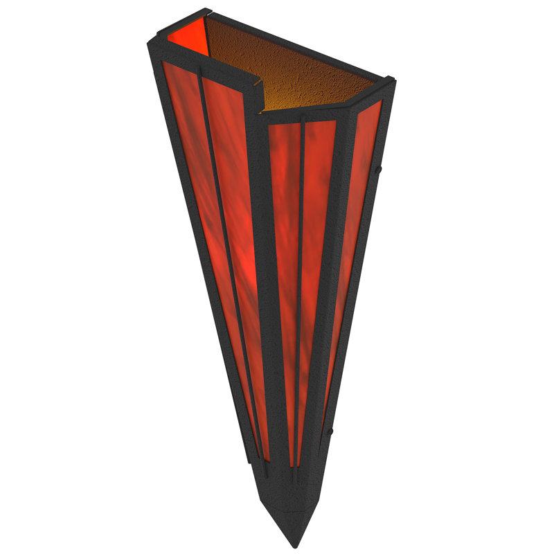 Applique murale 7,25 po de largeur Brum, Noir texturé, Rouge, Idalight