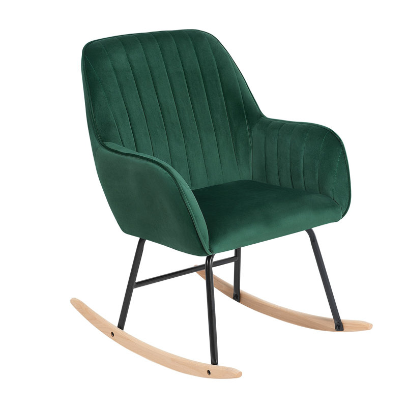 Ines Upholstered Rocking Chair, Green