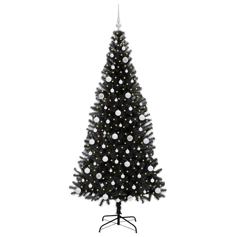 Christmas Tree with 300 LEDs with Stand PVC, 6.89' H, White
