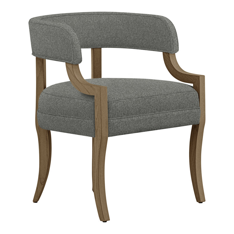Thom Filicia Home Otisco Upholstered Back Arm Chair, Ian Pewter, Hampton