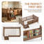 Lit en bois massif pour enfants avec bibliothèques de rangement et escaliers amusants - lit simple pour dormir en toute sécurité, sans sommier-688218298-688218299