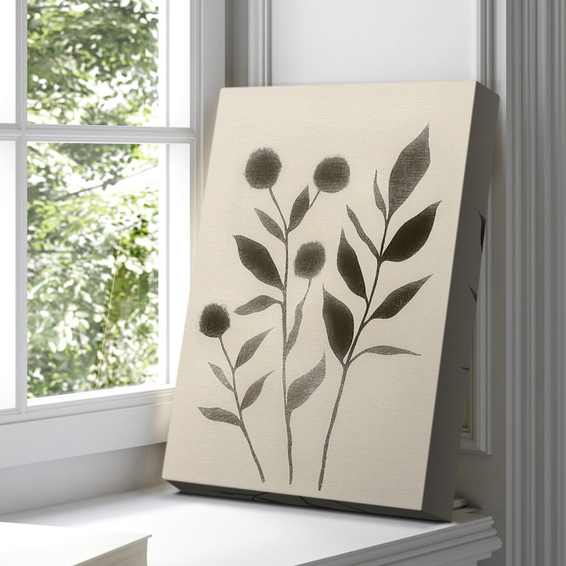 Floral sur toile tendue avec châssis CCL - prêt à être accroché, H 18 po x l 12 po