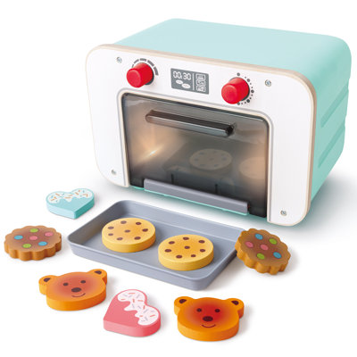 Hape: Four de cuisson à compte à rebours - lumières et sons, ensemble de jeu de cuisine en bois, accessoires pour biscuits et plateaux de cuisson, jeu de rôle réaliste, enfants de 3 ans et plus