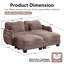 Canapé de soutien en chenille avec coussin de taille délicate et repose-pieds mobile, conception ergonomique incurvée, canapé modulaire facile à assembler pour le bureau du salon-1279612927