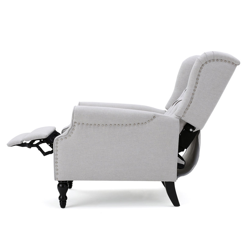 Fauteuil inclinable en tissu capitonné gris clair, Gris clair