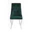 Ensemble de 2 chaises d'appoint en tissu et acier inoxydable Dekel Green