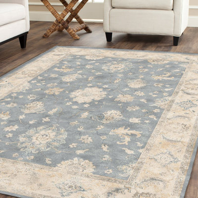 Goss Rectangle 99 cm x 140 cm Floral Viscose Area Rug