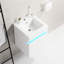 Meuble-lavabo mural de 16 po avec lavabo, lumière radar, espace de rangement pour les petits espaces Mafala