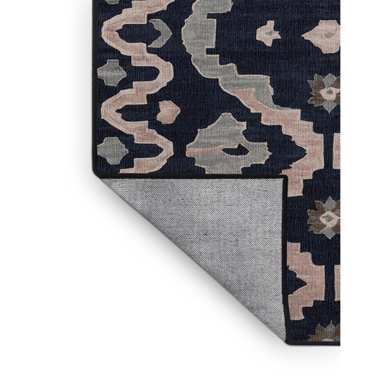 Machine Washable Gray Area Rug, Square 3'