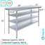 Table en acier inoxydable avec trois tablettes inférieures-118026895