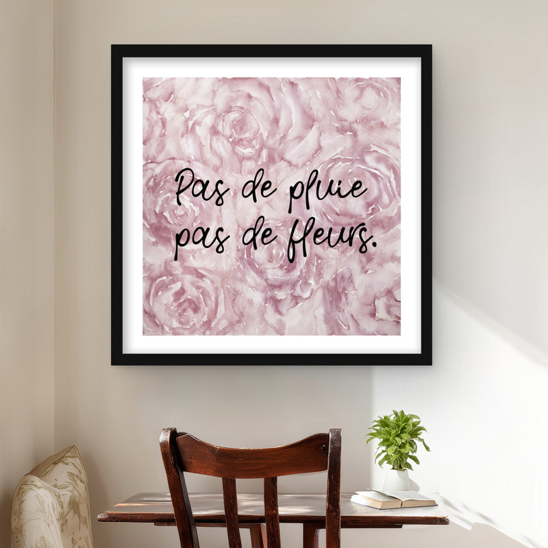 Pas de pluie pas de fleurs, Noir, H 24 po x l 24 po