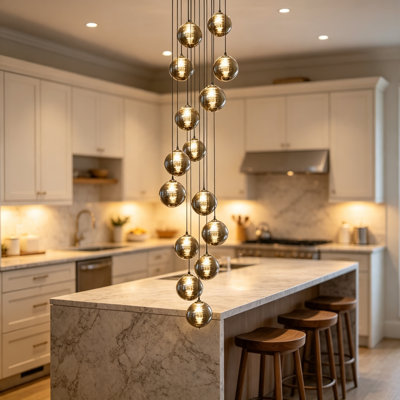 Amice 15-Light Adjustable Glass Cluster Pendant