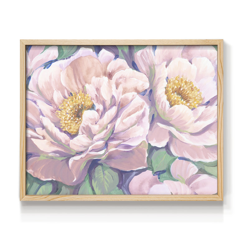 Peonies in Bloom II -Framed Print - Restickable, 8" H x 10" W, Natural