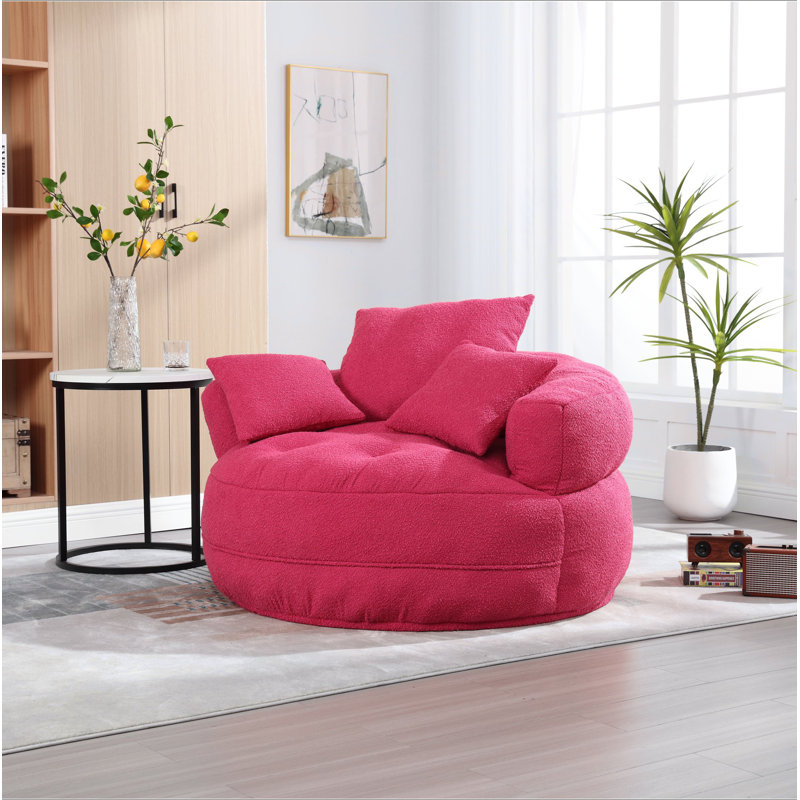 Canapé-lit simple Chenille, Boucle rose rouge
