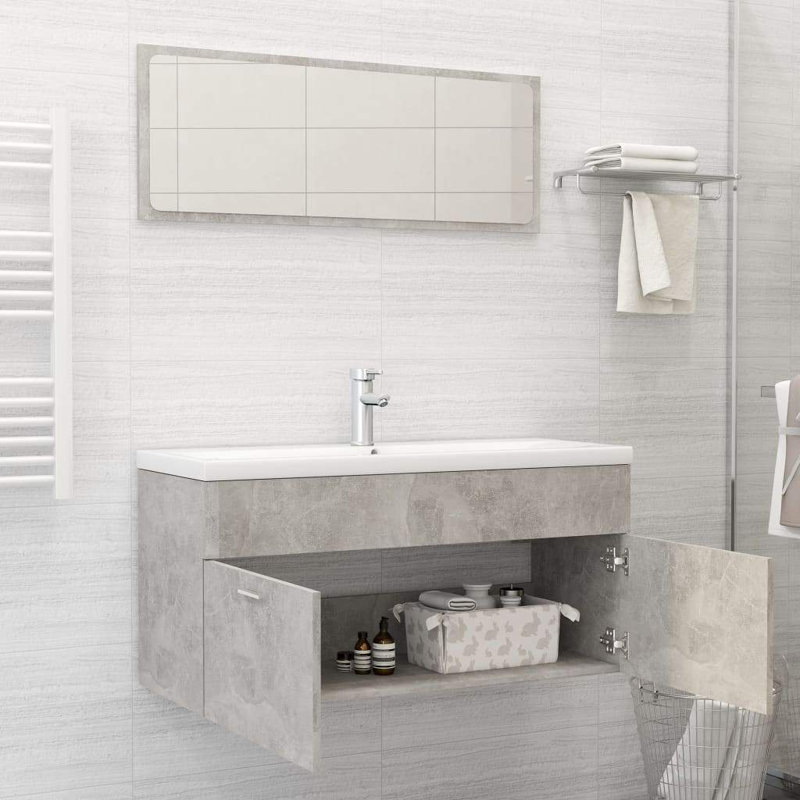 Commode d'appoint à miroir, Gris foncé