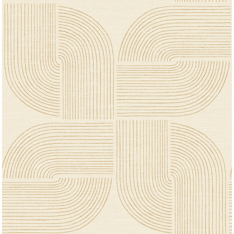 Papier peint Savoye Wheat Spiral Arches, Jaune