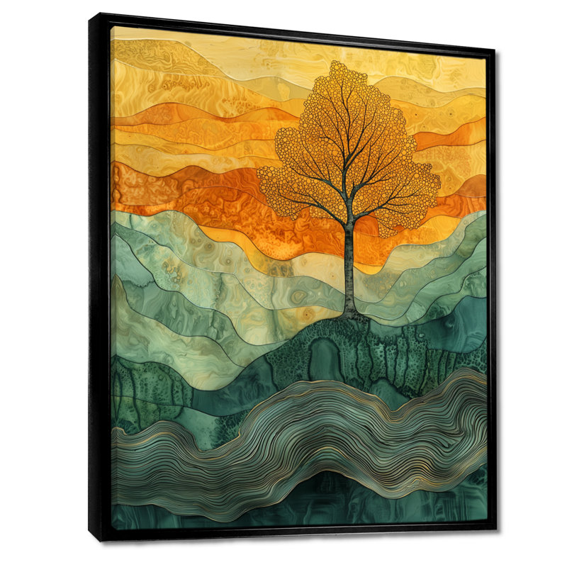 Eastwood - paysages, impressions sur toile, 32" H x 16" W, Impression encadrée flottante, Noir