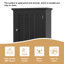 Grande armoire de rangement autoportante pour salle de bain noire avec tiroir et tablette réglable, bois aggloméré, finition peinte | Idée de cadeau