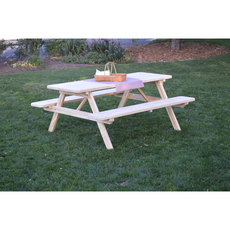 Table de pique-nique en bois massif Breedlove, Brut