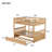 Full Over Full Rubber Wood Convertible Bunk Bed with Twin Trundle, Ladder & Guardrails-327504144