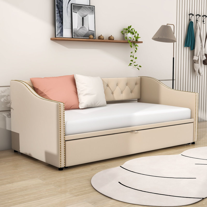  Lit de jour rembourré Cristaly, Beige