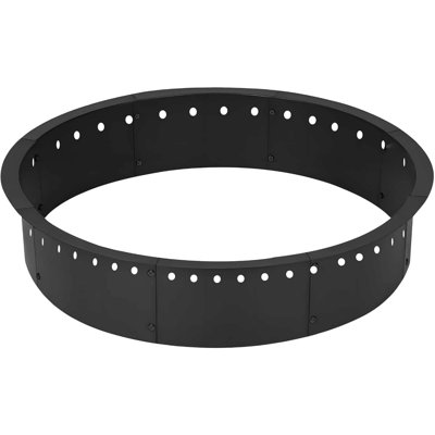 36 Inch Smokeless Fire Pit Ring for Outdoor Wood Fires, 1.4 mm Carbon Steel Round Fire Pit with Ventilation Holes, DIY Campfire Ring for Backyard, Patio and Camping