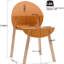 Mobilier d'intérieur: 4 chaises orange tropical avec pieds en chêne rouge et siège en PP industriel, polypropylène Scratch imperméable, beauté naturelle solide faite à la main, joints renforcés pour 330 lb, protection du sol