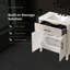 Ensemble de meuble-lavabo autoportant 30 po Carissa, blanc crème, plateau en céramique blanche et quincaillerie noir mat Carissa-134089769-134089767-134089768
