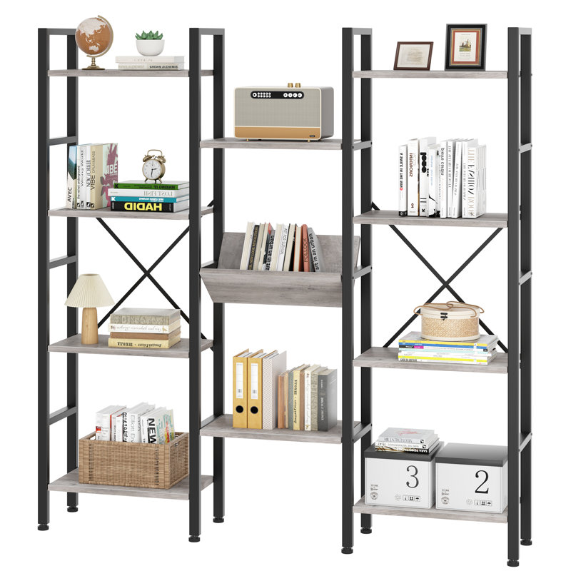 Quach 71.6" H x 57.8"W Etagere Bookcase, Gray