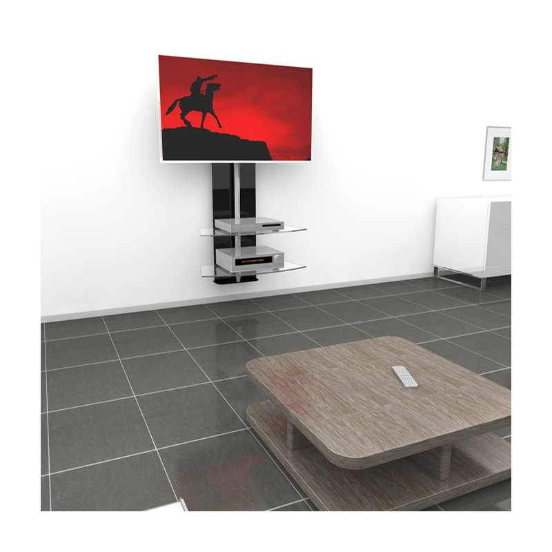 Symple Stuff Single Screen Wall Mount, Black