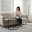 Table de bout grise et gris acier