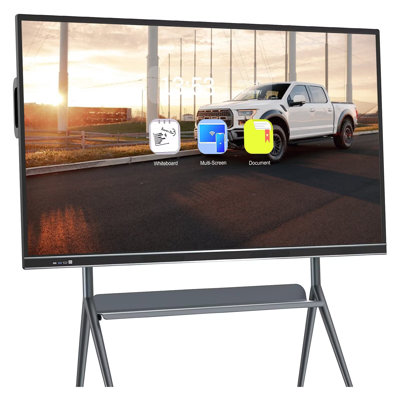 JYXCN 75" 4K Smart Board Windows & Android Electronic Whiteboard 20-Point Touch for Classroom, Office and Livingroom