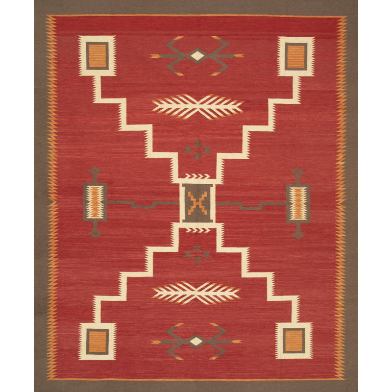 Tuscany Rust/Ivory Wool Reversible Area Rug