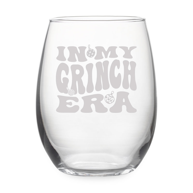 Ensemble de 2 verres à vin sans pied In My Grinch Era