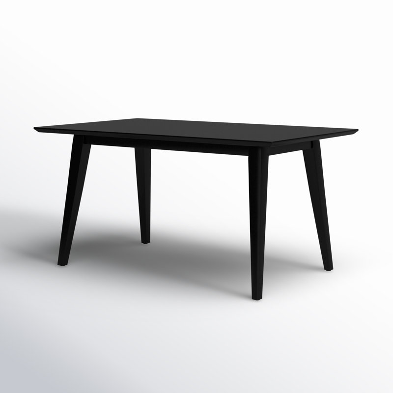 Corrine 60'' W Rectangular Solid Wood Dining Table, Black