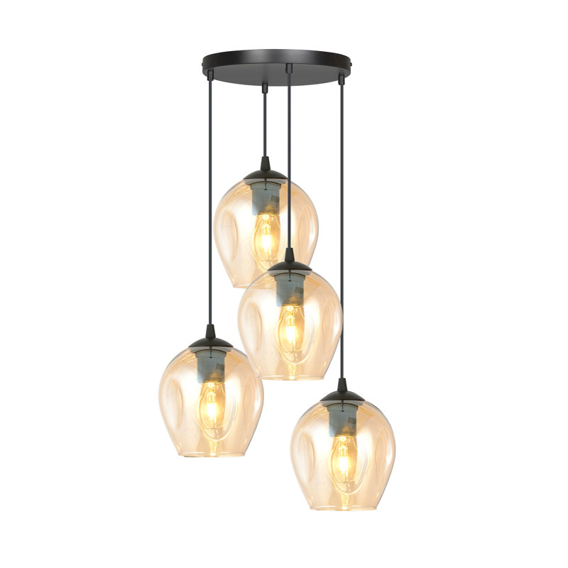 Cadi-Grace 4 - Light Black Cluster Pendant, Amber