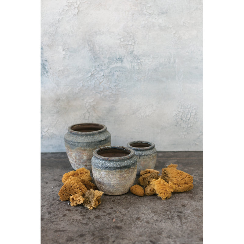 Dekland Handmade Ceramic Pot Planter, 6.25" H x 7.25" W x 7.25" D