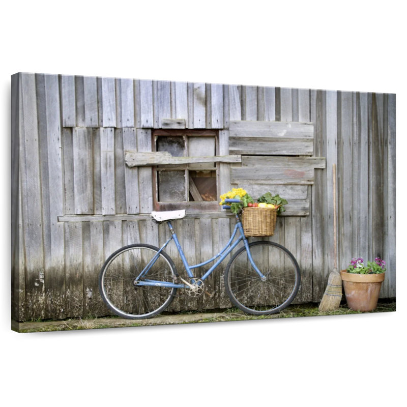 Mehar Barnyard Blue Bike, 32" H x 48" W