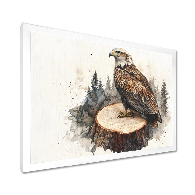 Générique grand aigle, la sentinelle en vol III - aigle, art mural, Reproduction encadrée d'une seule photo, Blanc