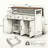 46.5'' Farmhouse Kitchen Island with Beaded Drape, Power Outlet, Drop Leaf, and Ample Storage on Lockable Wheels.-66335173