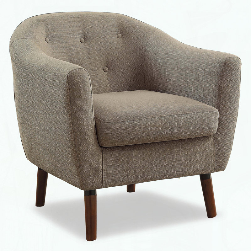 Chaise d'appoint capitonnée à boutons avec pieds espresso, Beige
