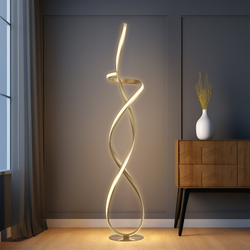 Lampe sur pied DEL Ainhoa - or, Gold