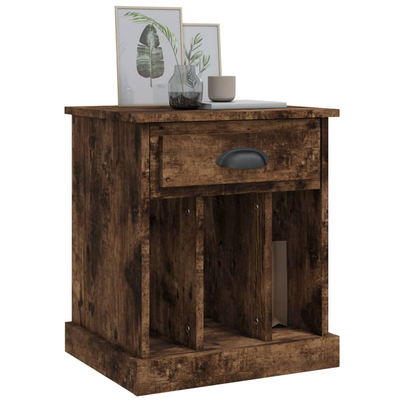 Pilot 1 Drawer Bedside Table, Smoked Oak, Individual