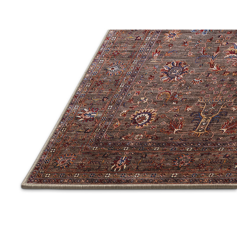 Tapis brun à motif oriental, Tapis de couloir 2 pi x 5 pi