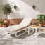 Chaise longue réglable avec coussin et table d'appoint assortie-133290517