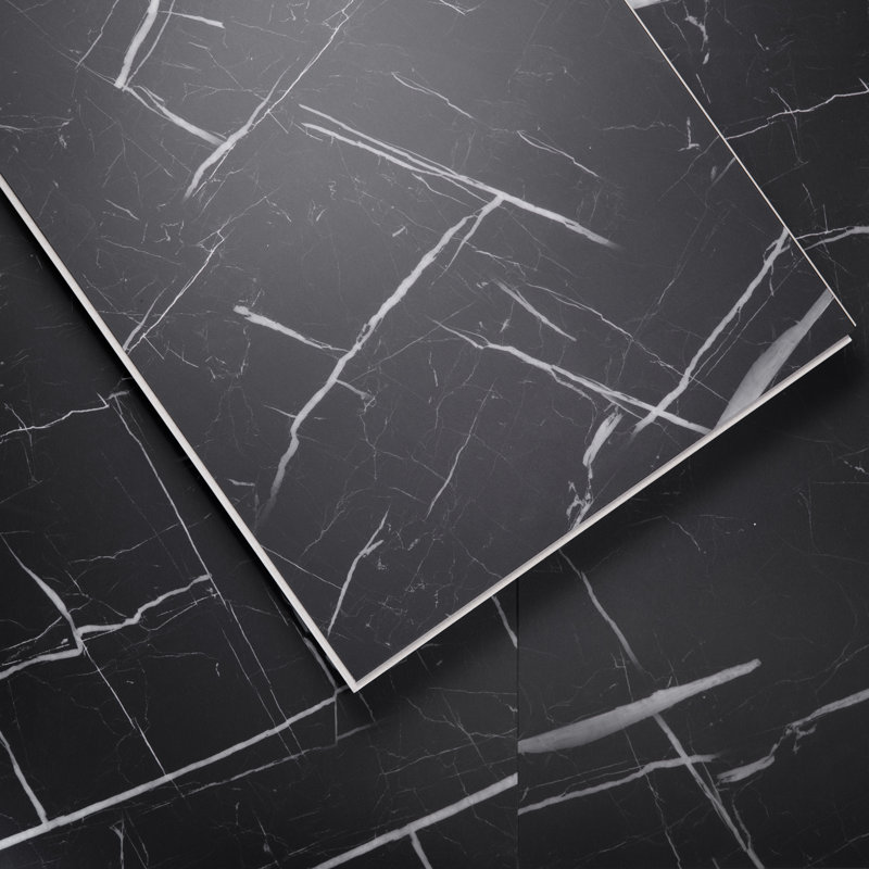 MaxCore Terra 22mil x 12" W x 24" L Click Lock Vinyl Tile Flooring, Nero Marquina
