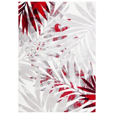 Tapis gris / rouge Forand