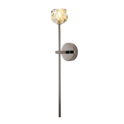 Applique murale moderne en cristal argenté 1 lumière Modern